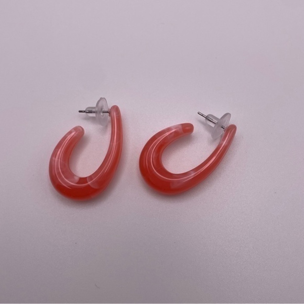 Coral Hoop Earrings